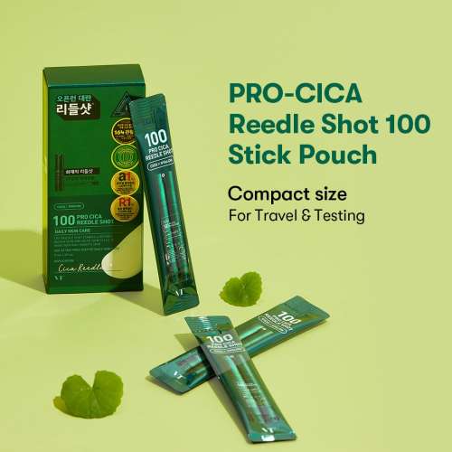 VT Cosmetics: Pro Cica Reedle Shot 100 Stick | Calming Care | Barrier Repair | Micro-Needling | Sensitive Skin | 2ml × 10ea
