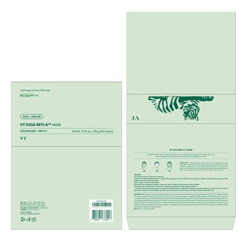 VT Cosmetics: Cica Reti-A Mask | Calming Care | Retinol | Anti-Aging | Wrinkle Reduction | Daily Mask | 30ea