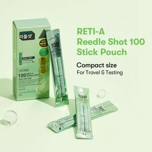 VT Cosmetics: Reti-A Reedle Shot 100 Daily Skincare | Retinol | Anti-Aging | Skin Renewal | Fine Lines & Wrinkles | 2ml × 10ea