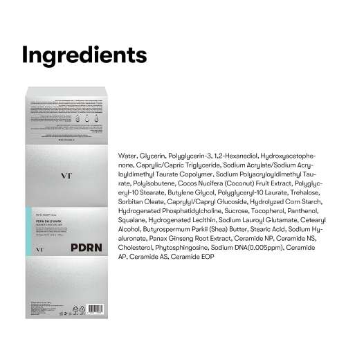 VT Cosmetics: PDRN Daily Mask | Skin Repair | Elasticity Boost | Daily Mask | 30ea