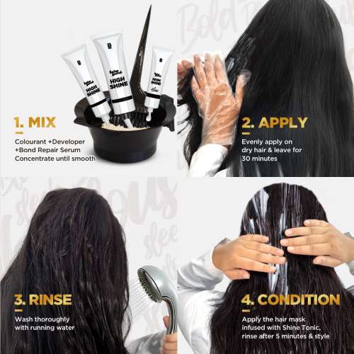 Bblunt: Salon Secret High Shine Conditioning Hair Colour | Chocolate Dark Brown | 100% Grey Coverage | Conditioning Formula | High Shine Finish | 130gm