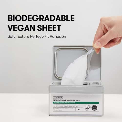 VT Cosmetics: Cica-Exosome Moisture Mask | Calming Care | Exosome | Deep Hydration | Barrier Repair | 20ea