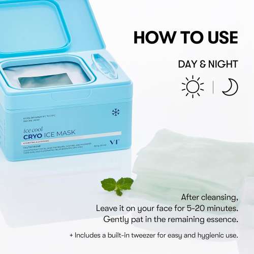 VT Cosmetics: Cryo Ice Mask | Cooling Care | Pore Tightening | Redness Relief | Soothing | 30ea