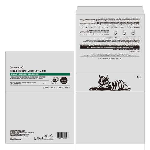 VT Cosmetics: Cica-Exosome Moisture Mask | Calming Care | Exosome | Deep Hydration | Barrier Repair | 20ea