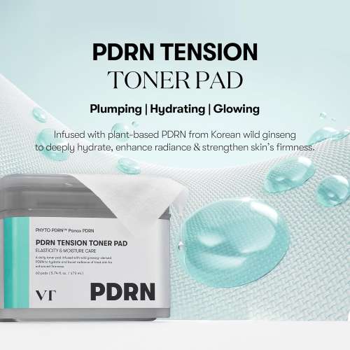 VT Cosmetics: PDRN Tension Toner Pad | Elasticity Boost | Skin Repair | Toning | 60ea