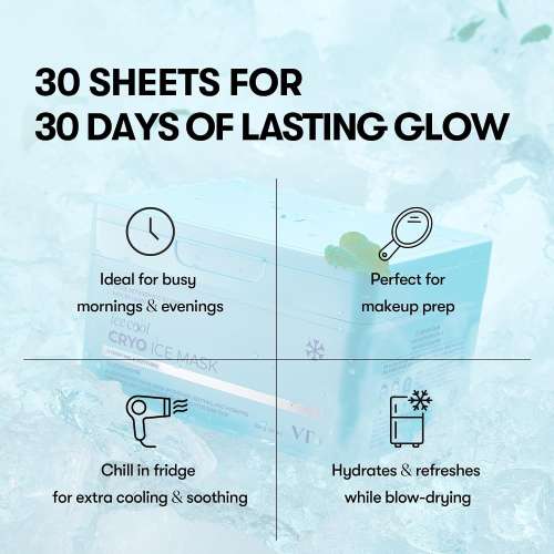 VT Cosmetics: Cryo Ice Mask | Cooling Care | Pore Tightening | Redness Relief | Soothing | 30ea