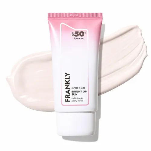 Frankly: Bright Up Sunscreen SPF 50+ PA++++ | Tone Up | Peony Flower | UV Protection | Daily Glow | Korean Skincare | 50ml