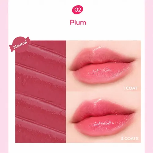 Apieu: The Pure Candy Color  Balm 02 Plum | Korean Skincare | Nourishing and Hydrating Lips | Daily Care  | 3.9g