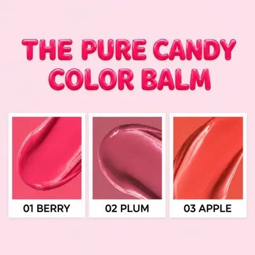 Apieu: The Pure Candy Color  Balm 02 Plum | Korean Skincare | Nourishing and Hydrating Lips | Daily Care  | 3.9g