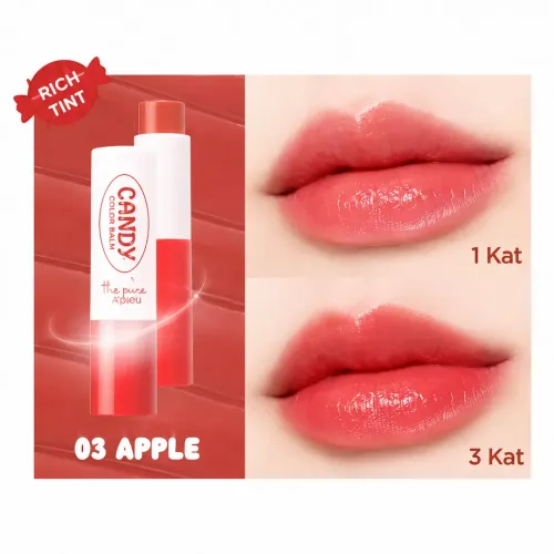 Apieu: The Pure Candy Color  Balm 03 Apple | Korean Skincare | Nourishing and Hydrating Lips | Daily Care  | 3.9g
