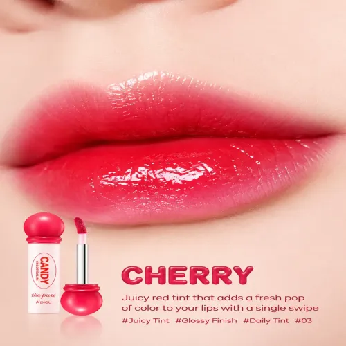 Apieu: The Pure Candy Tint 01 Cherry | Korean Skincare | Moisturizing Formula | Non Sticky |  4ml