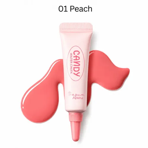 Apieu: The Pure Candy Water Cheek 01 Peach | Natural & Dewy Finish | Deep Hydration | Long-Lasting | 4.5ml