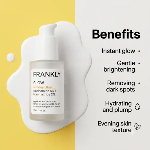Frankly: Sunday Glow Serum | 5% Niacinamide | Boron Nitride | Tone Up | Arbutin | Dark Spot Correcting | Instant Glow | Korean Skincare | 37ml