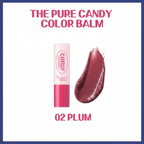Apieu: The Pure Candy Color  Balm 02 Plum | Korean Skincare | Nourishing and Hydrating Lips | Daily Care  | 3.9g