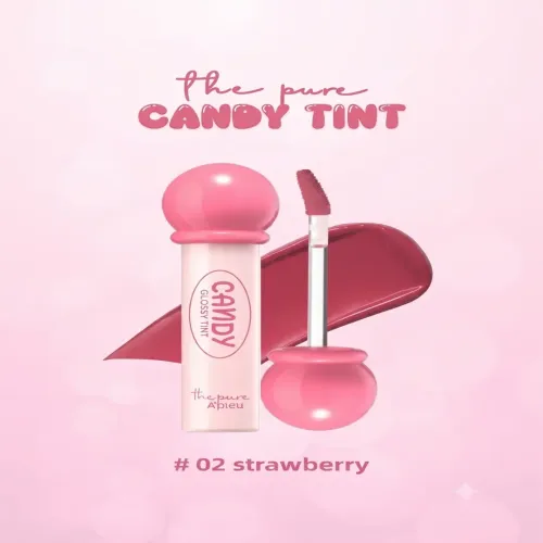 Apieu: The Pure Candy Tint 02 Strawberry |  Korean Skincare | Moisturizing Formula | Non Sticky | 4ml