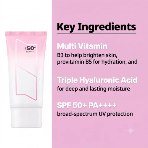 Frankly: Bright Up Sunscreen SPF 50+ PA++++ | Tone Up | Peony Flower | UV Protection | Daily Glow | Korean Skincare | 50ml