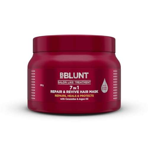 Bblunt: 7 In 1 Repair & Revive Hair Mask | Damage Repair | Deep Nourishment | Reduces Frizz | Strengthens Hair | Restores Shine | 250gm