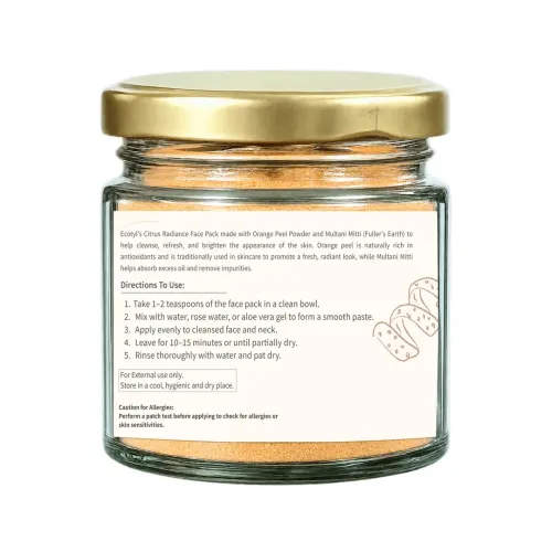 Ecotyl: Citrus Radiance Face Pack | Tan Removal & Glow | 75gm