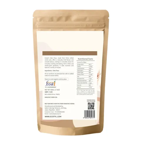 Ecotyl: Oats Flour | Wholesome Flour | High Fibre | 500gm