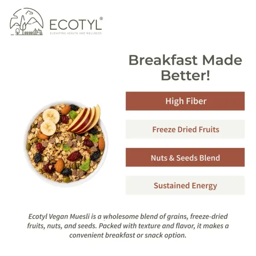 Ecotyl: Vegan Muesli | Freeze Dried Fruits | Nuts Mix | 300gm