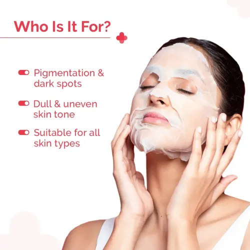 The Derma Co: 1% Kojic Acid + Arbutin Face Serum Sheet Mask | 20gm