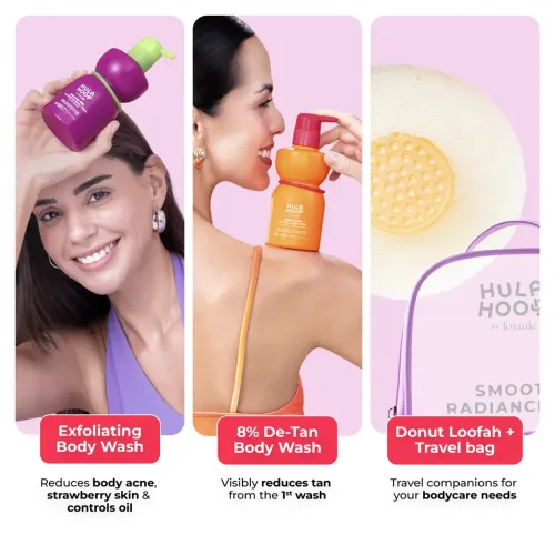 Hula Hoop: Goodbye Tan Kit by Foxtale | De-Tan Body Wash + Exfoliating Body Wash |510gm