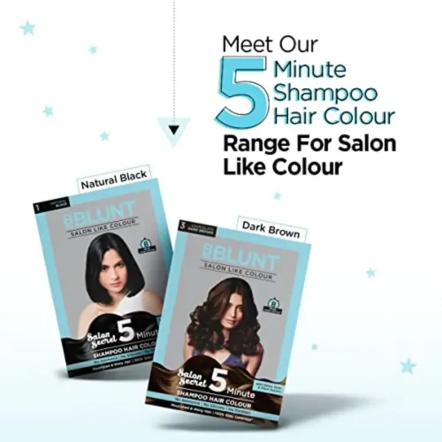 Bblunt: 5 Minute Shampoo Hair Colour | 100% Grey Coverage | Quick & Easy Application | Chocolate Dark Brown | Long-Lasting Hair Color | 100ml