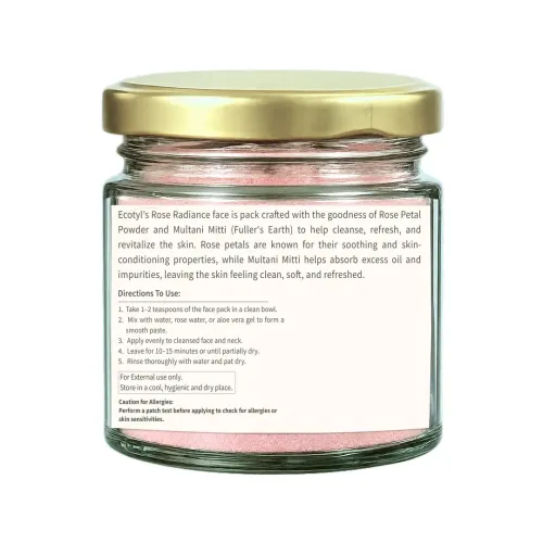Ecotyl: Rose Radiance Face Pack | Skin Glow & Brightening | 75gm