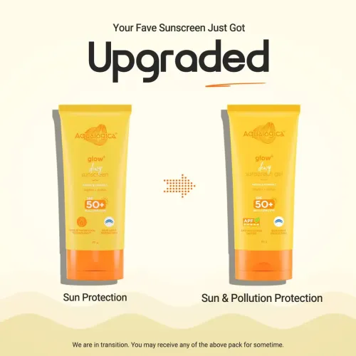 Aqualogica: Glow+ Dewy Sunscreen SPF 50+ PA++++ with Anti Pollution Factor (APF) | Papaya & Vitamin C 80gm