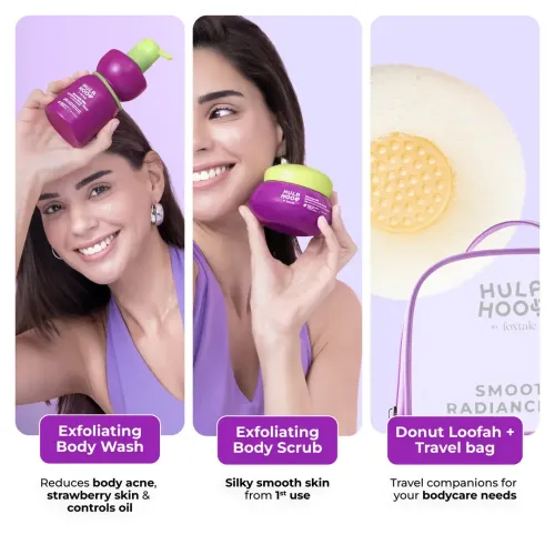 Hula Hoop: Silk Skin Kit by Foxtale | Exfoliating Body Wash + Exfoliating Body Scrub |460gm
