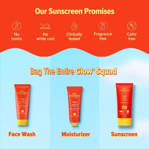 Aqualogica: Detan+ Dewy Lightweight Sunscreen Gel SPF 50+ PA++++ for Normal & Dry Skin 80gm