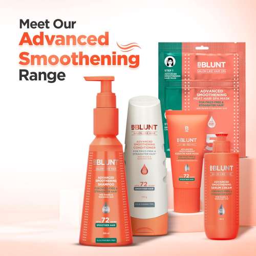 Bblunt: Advanced Smoothening Heat Hair Spa Mask | Keratin & Hyaluronic Acid | Smoothens Frizz | Deep Hydration | Salon-Like Results | 70gm
