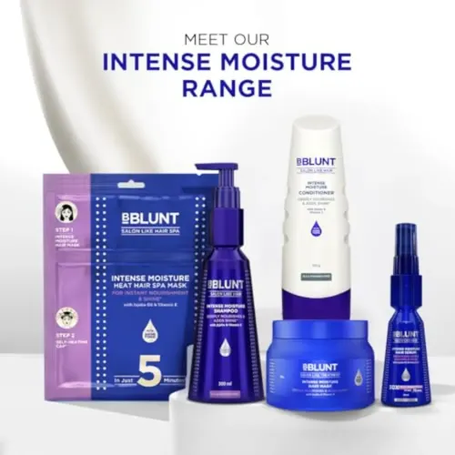 Bblunt: Intense Moisture Shampoo | Jojoba & Vitamin E | Deep Hydration | For Dry & Frizzy Hair | Smooth & Soft Hair | 300ml