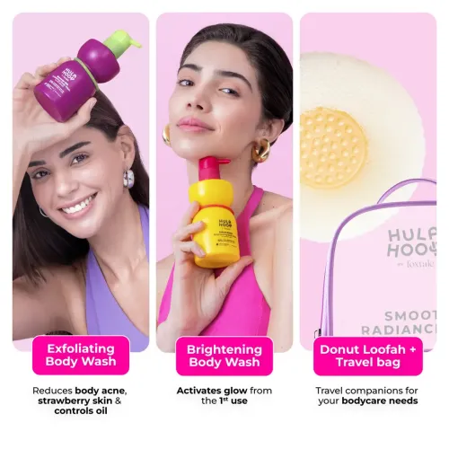 Hula Hoop: Smooth Radiance Kit by Foxtale | Exfoliating Body Wash + Brightening Body Wash |510gm