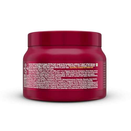 Bblunt: 7 In 1 Repair & Revive Hair Mask | Damage Repair | Deep Nourishment | Reduces Frizz | Strengthens Hair | Restores Shine | 250gm