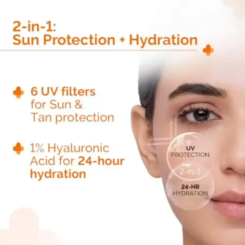 The Derma Co: 1% Hyaluronic Sunscreen | SPF 50 PA+++ | Aqua Gel | Normal to Oily Skin | 30gm