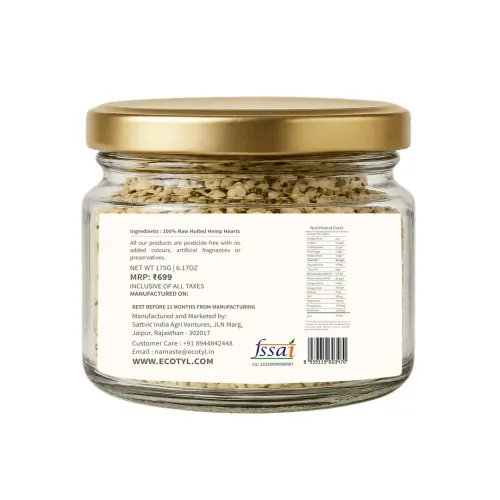 Ecotyl: Hemp Hearts | Rich in Omega-3 & Protein | 175gm