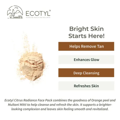 Ecotyl: Citrus Radiance Face Pack | Tan Removal & Glow | 75gm