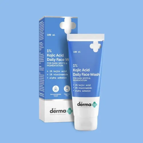 The Derma Co: 1% Kojic Acid Face Wash | Reduces Dark Spots & Pigmentation | Cleanses & Brightens Skin | 100ml