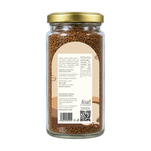 Ecotyl: Instant Coffee Powder | Arabica Coffee | Freeze Dried | 60gm