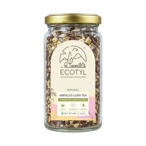 Ecotyl: Hibiscus Lush Tea | Rich in Antioxidants | Herbal Tea | 60gm