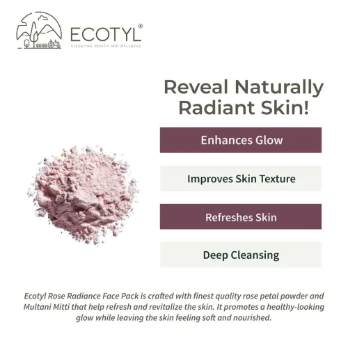 Ecotyl: Rose Radiance Face Pack | Skin Glow & Brightening | 75gm