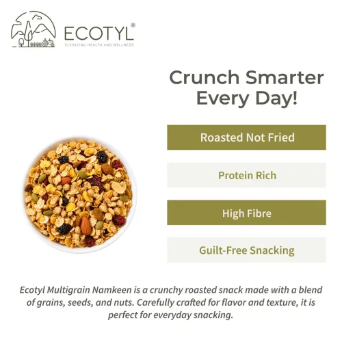 Ecotyl: Multigrain Namkeen | Roasted Snack | Seeds & Nuts Mix | 300gm