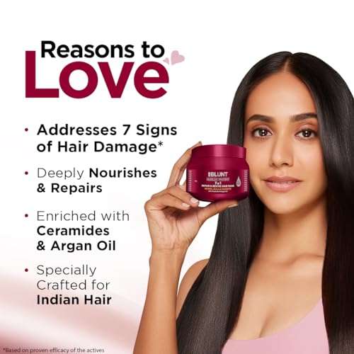 Bblunt: 7 In 1 Repair & Revive Hair Mask | Damage Repair | Deep Nourishment | Reduces Frizz | Strengthens Hair | Restores Shine | 250gm