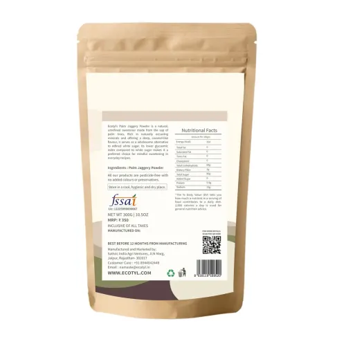 Ecotyl: Palm Jaggery Powder | Natural Sweetener | Rich Caramel Taste | 300gm