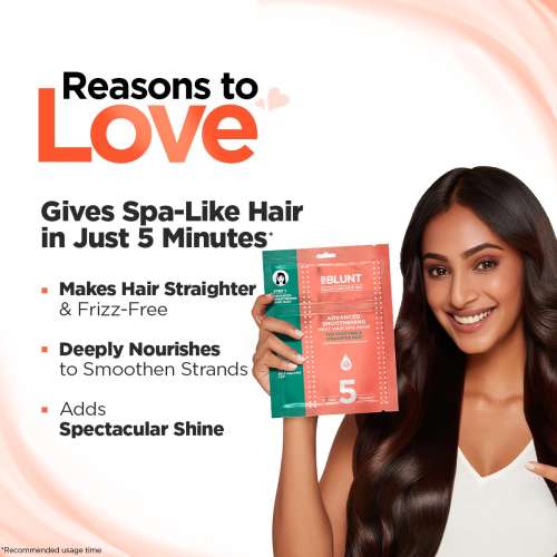 Bblunt: Advanced Smoothening Heat Hair Spa Mask | Keratin & Hyaluronic Acid | Smoothens Frizz | Deep Hydration | Salon-Like Results | 70gm