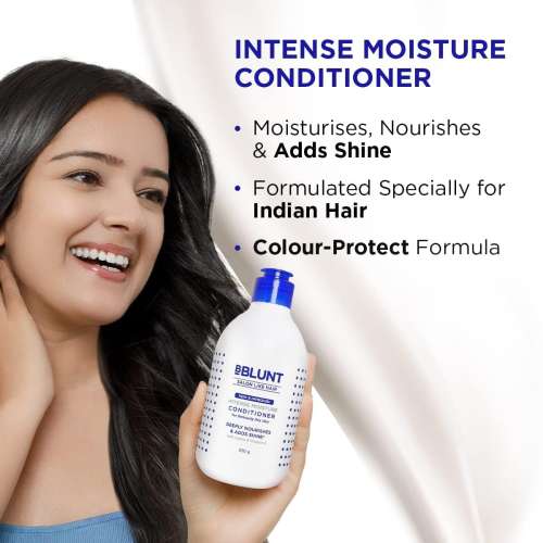 Bblunt: Intense Moisture Conditioner | Vitamin E & Jojoba | Deep Hydration | For Dry & Frizzy Hair | Soft & Smooth Hair | 250gm