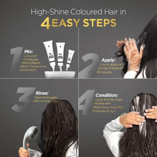Bblunt: Salon Secret High Shine Conditioning Hair Colour | Coffee Natural Brown | 100% Grey Coverage | Conditioning Formula | High Shine Finish | 130gm