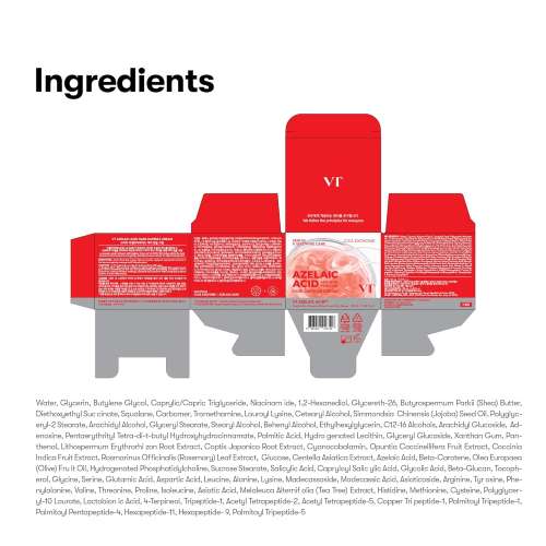 VT Cosmetics: Azelaic Acid Capsule Cream | Brightening | Blemish Reduction | Pore Refinement | 50ml
