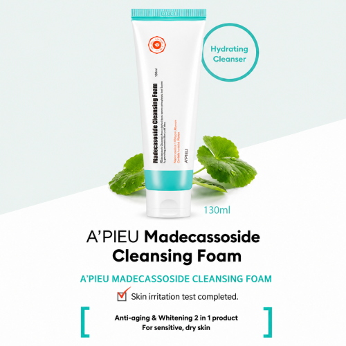 Apieu: Madecassoside Cleansing Foam | Korean Skincare | Deep Cleansing | Exfoliation | 130ml